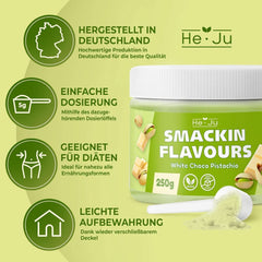 He-Ju, Pulver mit weißem Schokoladen- und Pistaziengeschmack, 250 Gramm Naty Shop Flavours