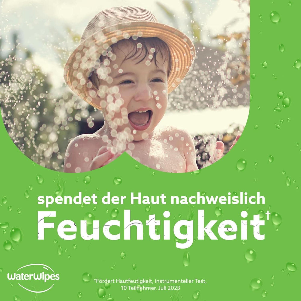 Waterwipes Feuchtigkeitsspendende und reinigende Babytücher mit 99 % Wasser und Aloe Vera-Extrakt, Feuchttücher für Gesicht und Körper, Naty Shop