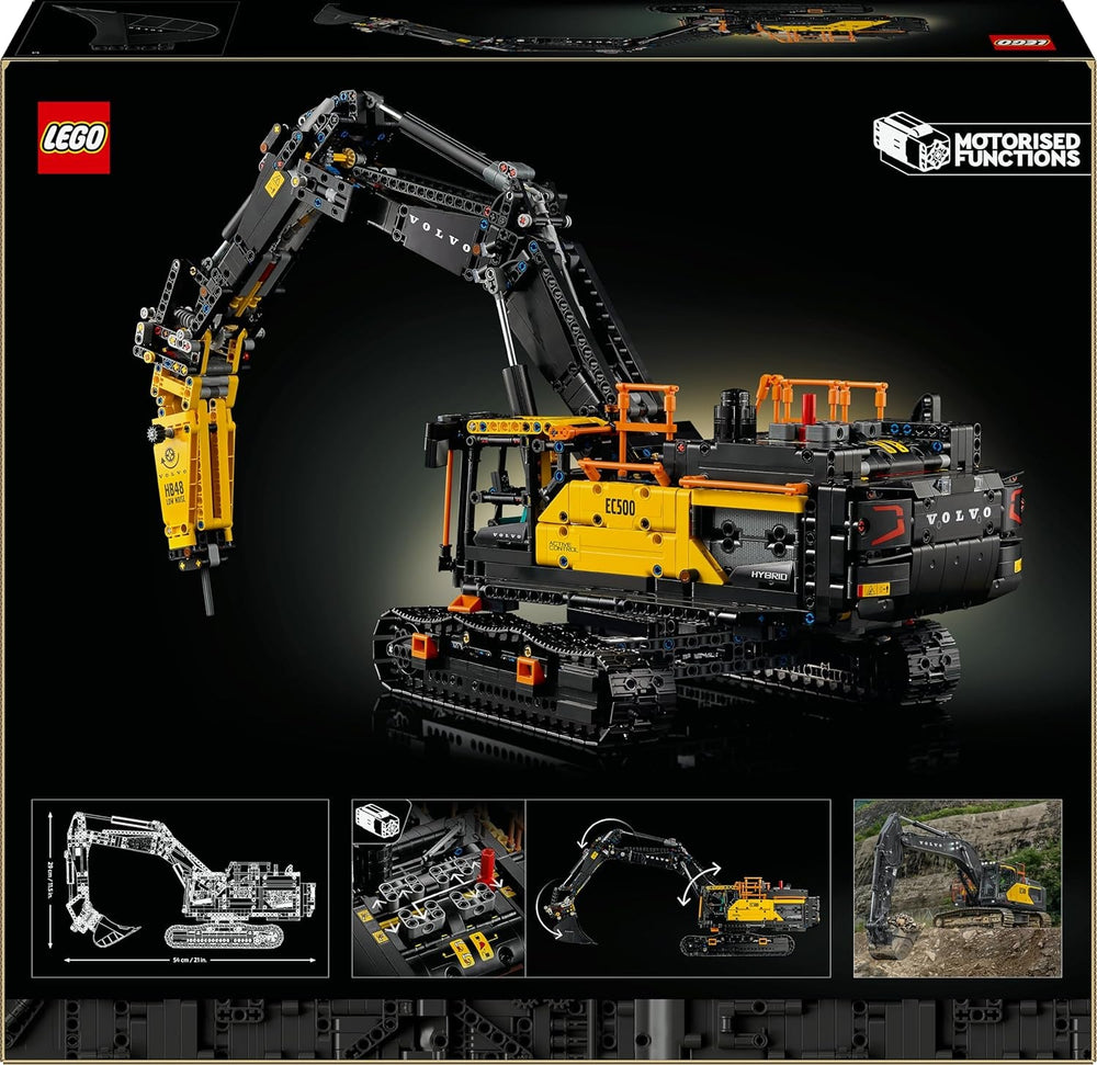LEGO Technic Volvo EC500 Hybrid-Bagger - Spielzeug Automodell mit Motor für Erwachsene mit beweglichem Ausleger, Kettenantrieb sowie austauschbarem Hammer und Schaufel - Geschenkidee - 42215