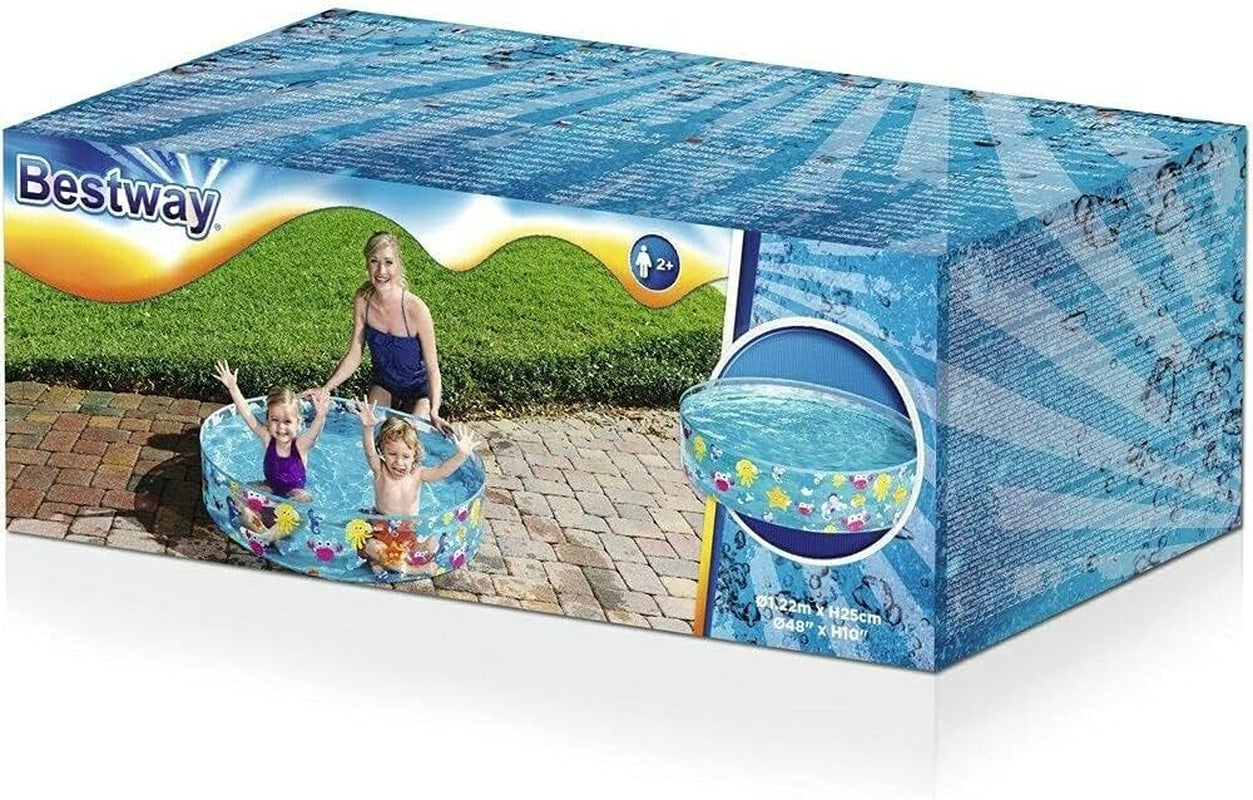 Piscină pentru copii Bestway FillN Fun, Sparking Sea, 122 x 25 cm, BW55028, Multicoloră, 122 x 122 x 25 cm