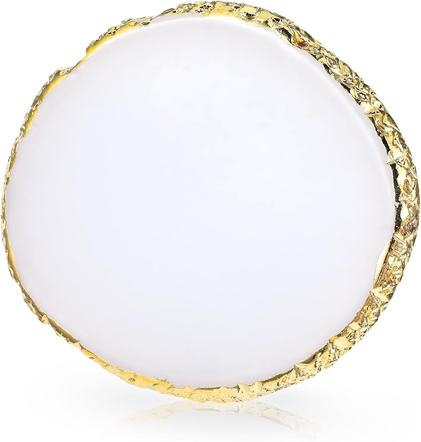 Harz Nail Art Palette,Maniküre Gemalt Palette,Goldener Rand Nagellackpalette,Nail Art Make up Paletten Display Fach Nagel DIY Zubehör(Weiß)