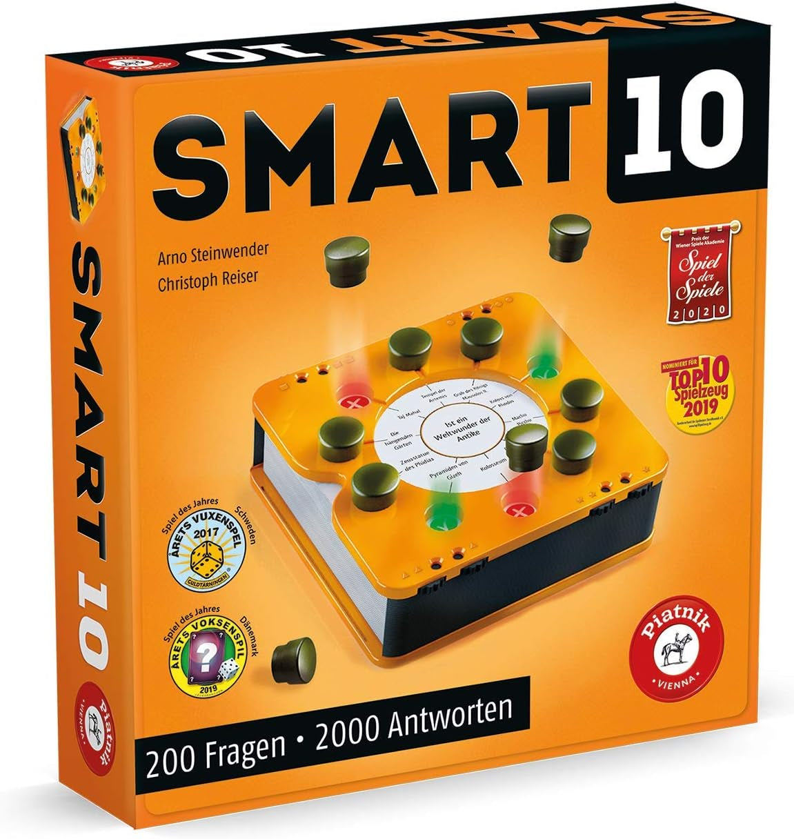 Piatnik 7167 - Smart 10 | Das revolutionäre Besserwisser-Brettspiel | Für Quiz-Enthusiasten | Wer ist der König der Quizze? | Ab 12 Jahren | Wissensfragen von A bis Z | Für zu Hause und unterwegs