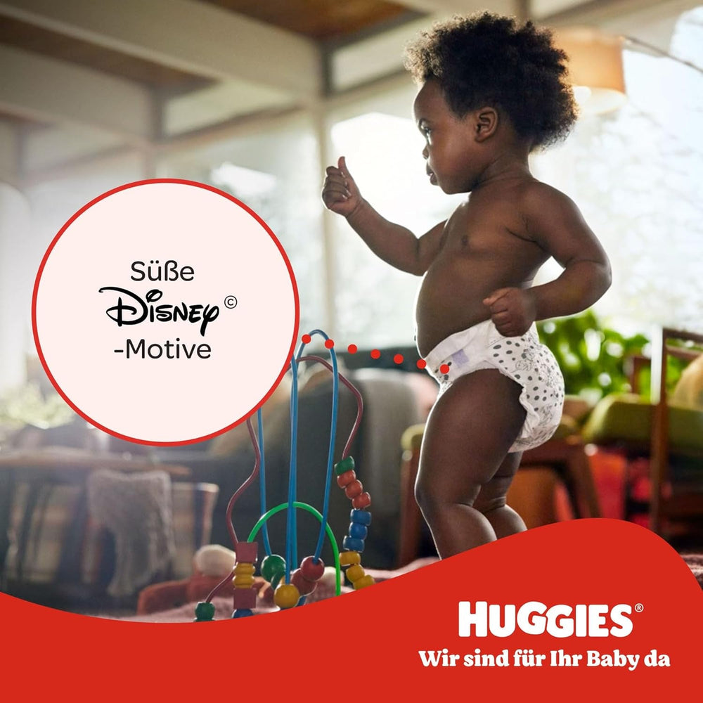 Pantaloni Huggies Little Movers Disney, mărimea 6, 96 bucăți (2 x 48), cutie lunară