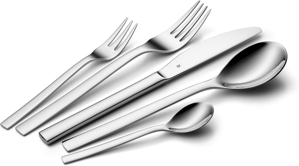 WMF Atria Besteck Set 12 Personen, Essbesteck 60 Teilig, Monobloc-Messer, Cromargan Edelstahl Poliert, Spülmaschinenfest Kitchen Naty Shop