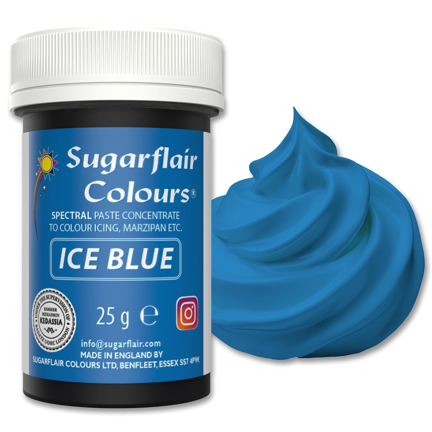 Pastă de colorant alimentar Sugarflair Grafit, colorant alimentar spectral concentrat pentru cremă de unt, pastă de zahăr, glazură, mixuri pentru prăjituri, macarons și multe altele! - 25g