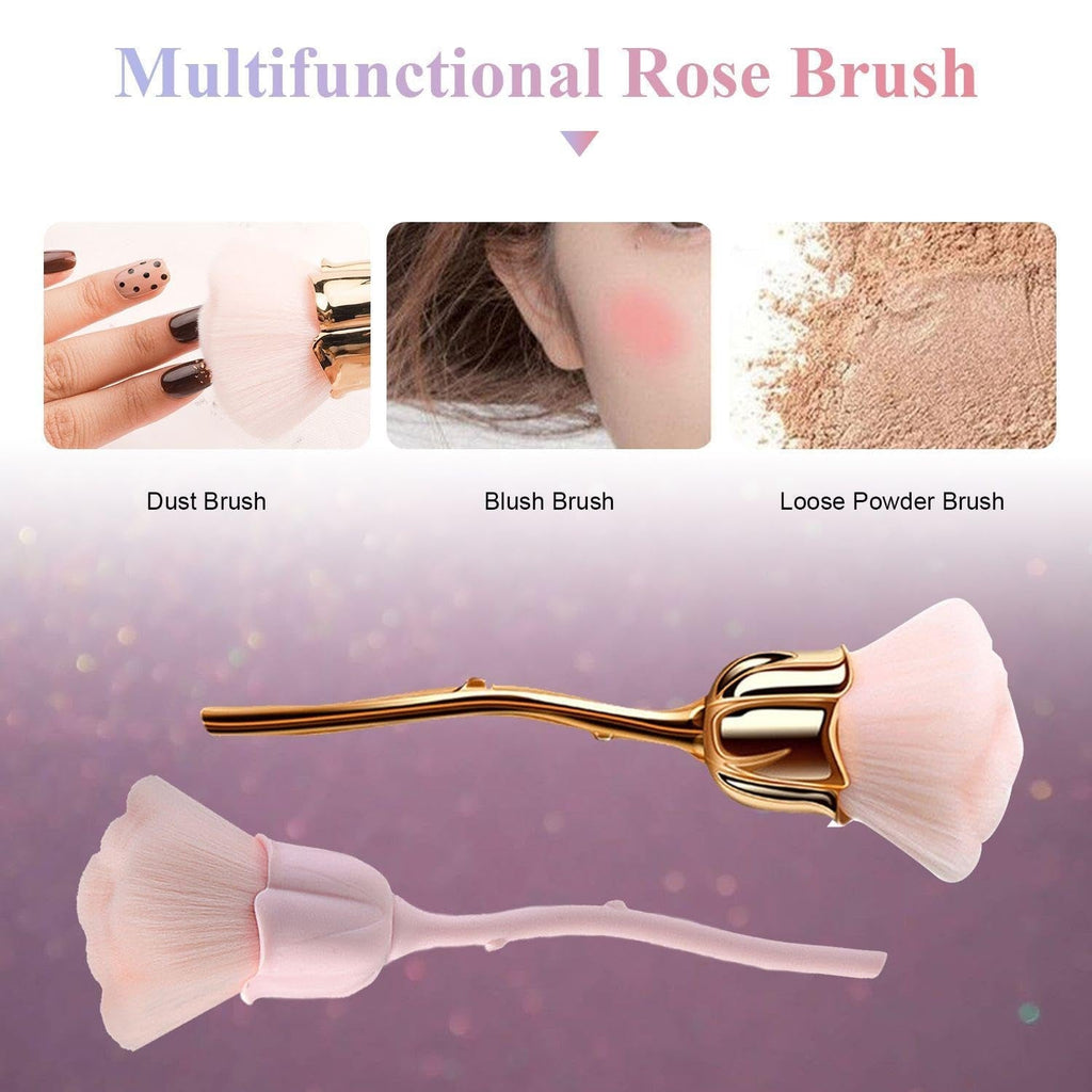 2 Blumen-Make-Up-Pinsel, 1 Waschschüssel, Nail-Art-Staubpinsel, Foundation-Make-Up-Pinsel, Nail-Art-Make-Up-Pinsel-Zubehör
