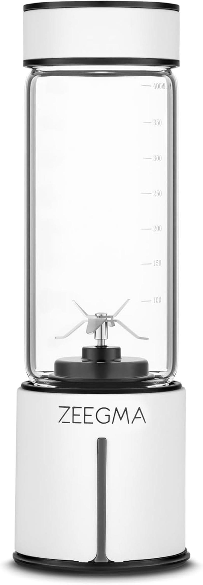 ZEEGMA Vitamine GO Tragbarer Mixer für Cocktails und Smoothies 300 W, persönlicher Mixer, Mini-Mixer 450 ml mit 6 Klingen, 2 Geschwindigkeiten Akku 5000 Mah, 25 Anwendungen pro Ladung