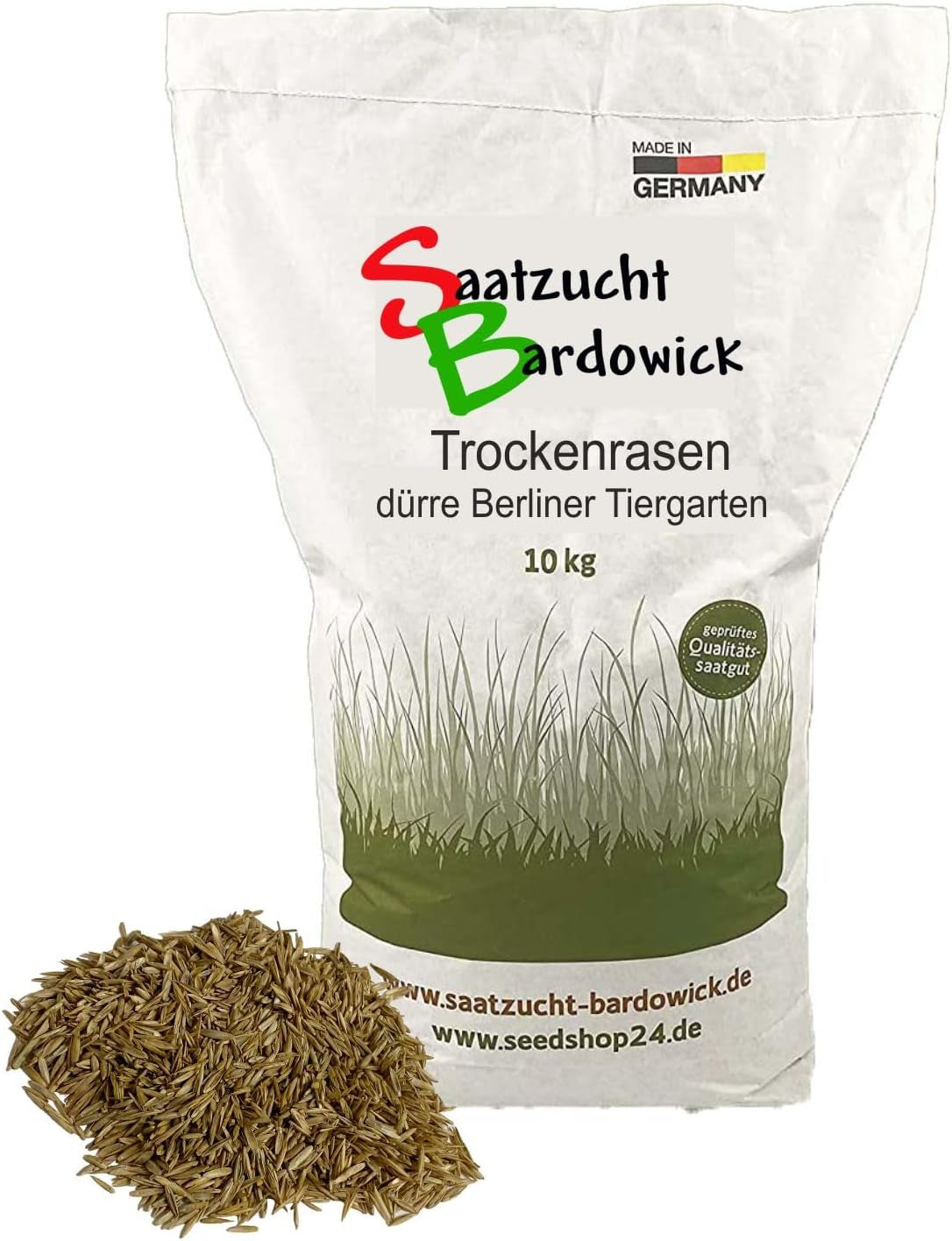 1-30 Kg Rasensamen Berliner Tiergarten Gebrauchsrasen - Für Trockene Standorte - Qualität Zum Fairen Preis (10 Kg)