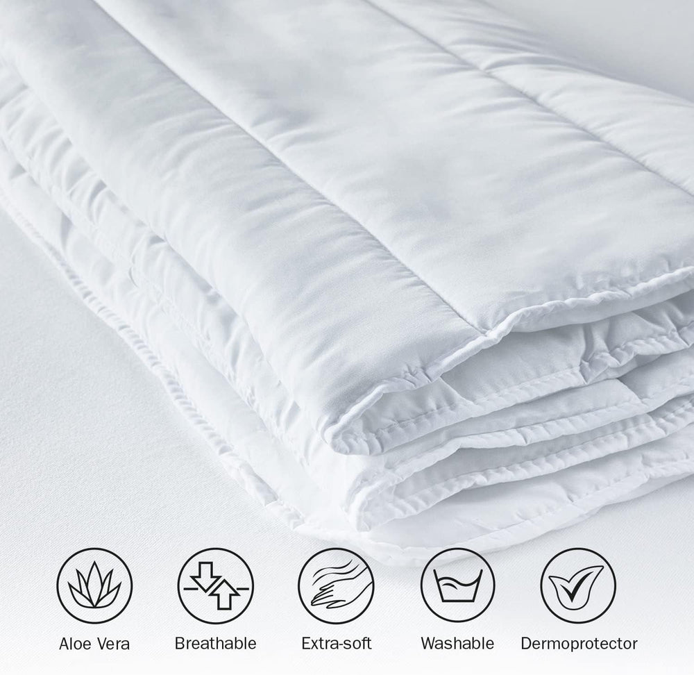 Pikolin Home Steppdecke, Faser, weiß, Bett 135/140-220 x 220 cm, 2 Bettdecken und Steppdecken Naty Shop