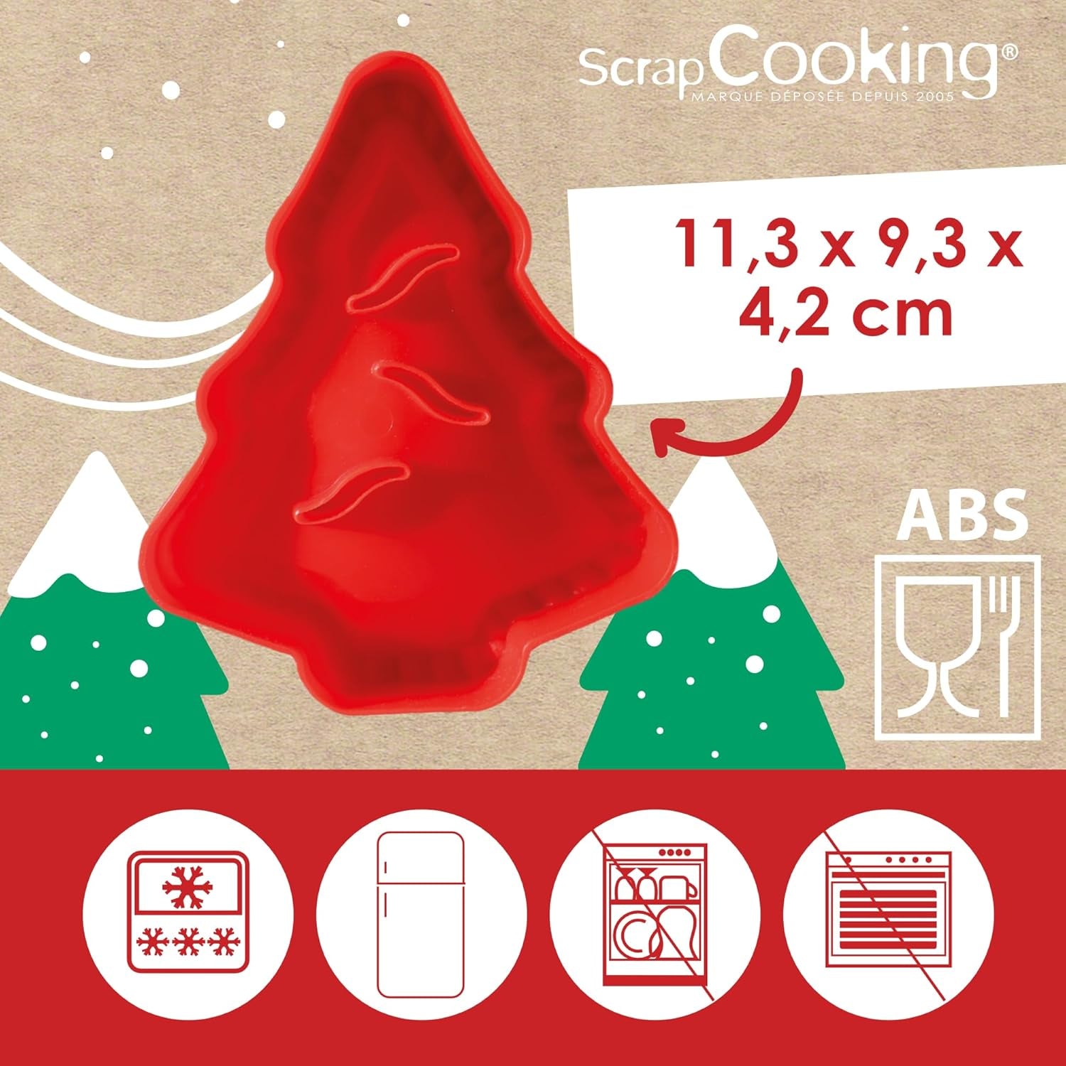ScrapCooking – Formă de tăiat buzunar în formă de brad de Crăciun – Formă de tăiat fursecuri de Crăciun pentru aluaturi umplute – Coacere, Bucătărie – Formă de tăiat fursecuri – Empanadas Ștrudel – Aluaturi cu afine – 2154