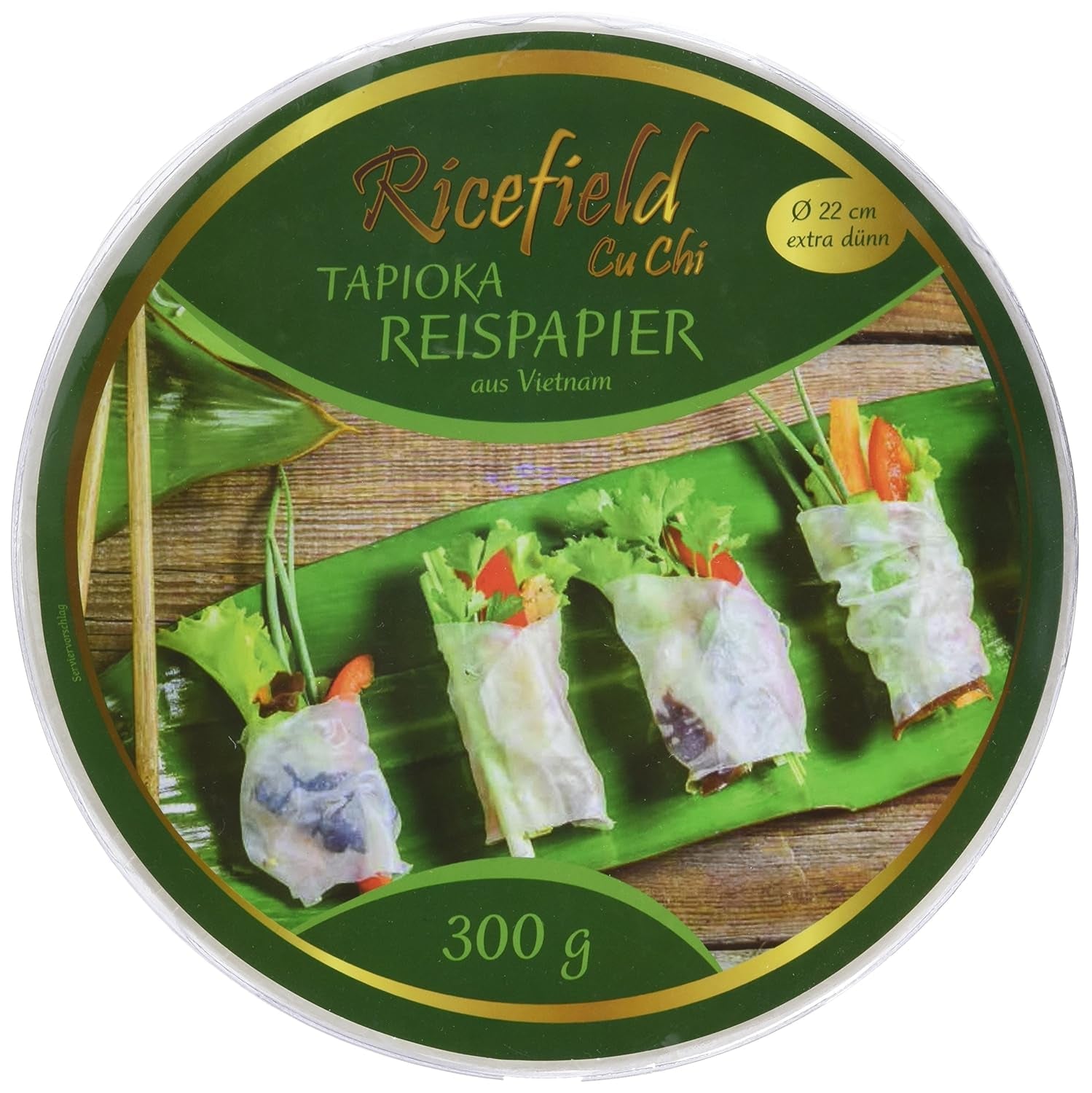 Hârtie de orez Ricefield cu tapioca, rotundă, 22 cm, calitate premium, 300 g