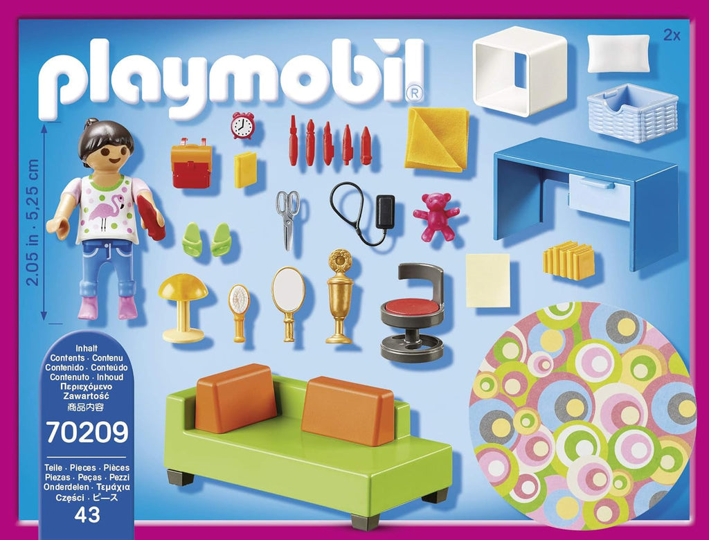 Casă de păpuși PLAYMOBIL 70209 Cameră de tineret cu figurină de fată și accesorii, de la 4 ani Casute de papusi Naty Shop