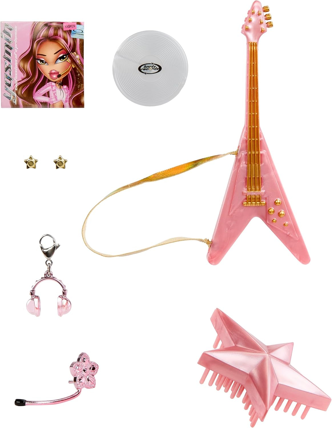 BRATZ Pop Starz Yasmin – Modepuppe mit Anhänger zum Sammeln, Outfit und Musikzubehör