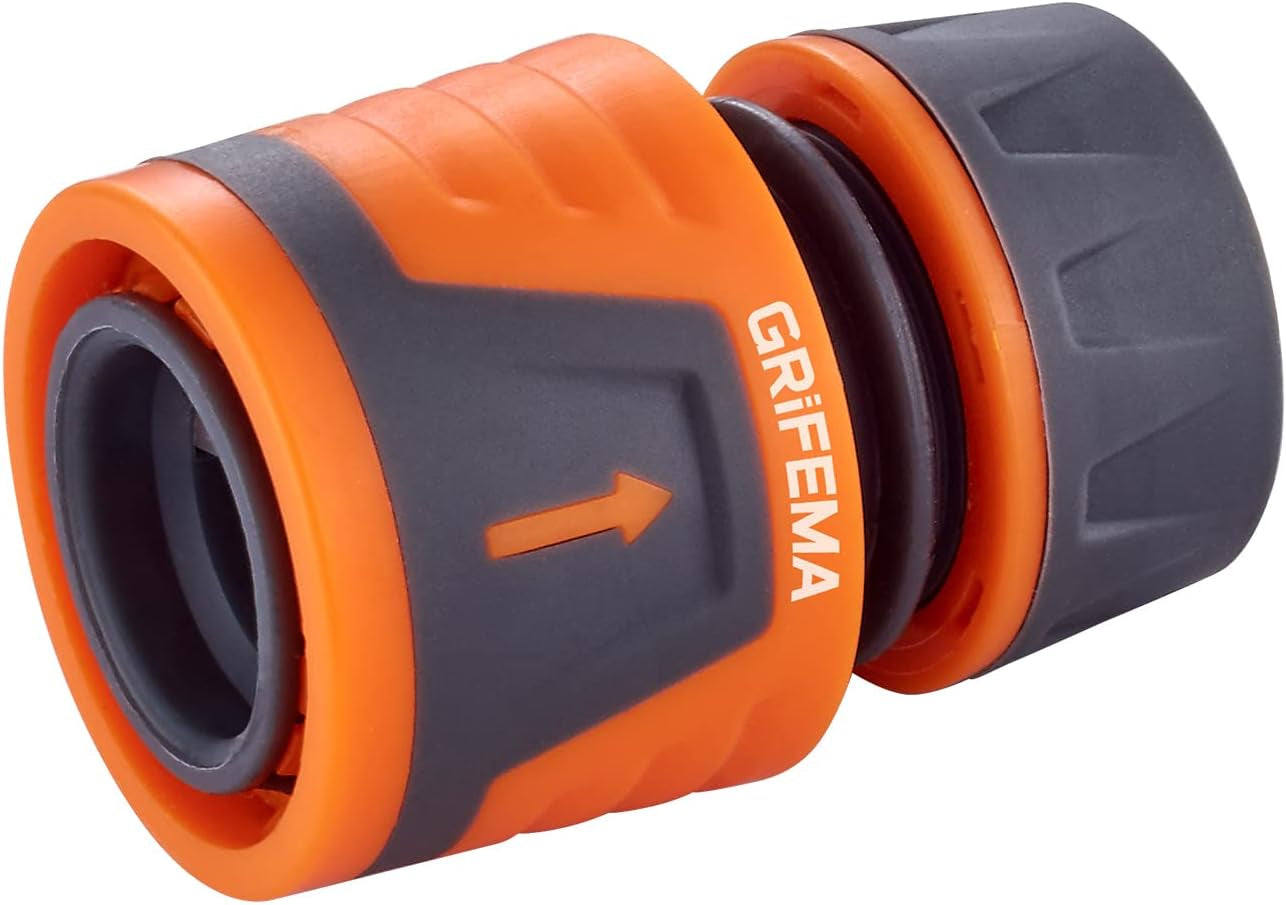 Distribuitor GRIFEMA cu 4 căi, racord de apă de 3/4 inch și 1/2 inch, 4 dispozitive pot fi conectate simultan, debit de apă reglabil, portocaliu/negru