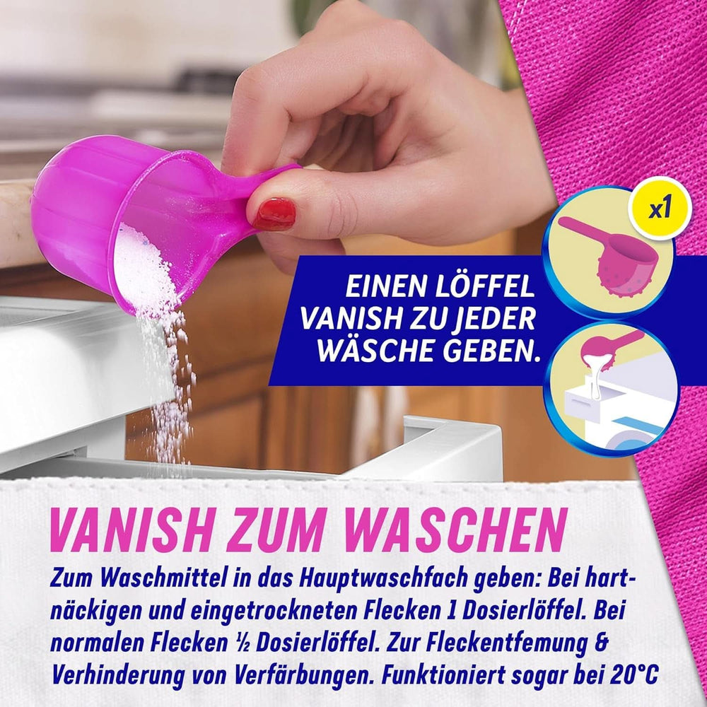 Vanish Oxi Action Powder Pink – 1 x 1,65 kg – Pulver zum Entfernen von Flecken und zur Verbesserung der Wäsche ohne Chlor – für farbige Wäsche. Waschmittel Naty Shop