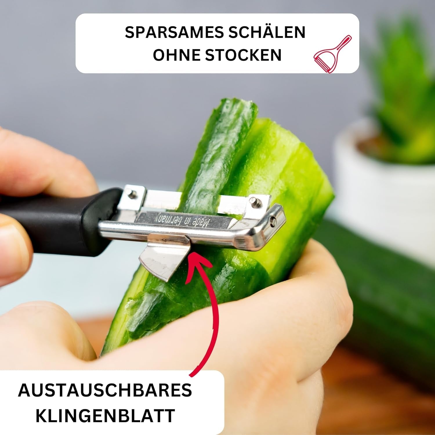 Westmark 29092270 Sparschäler Gallant, Pp/Tpe/Edelstahl, Schwarz / Rot, 16,5 x 3,7 x 2 cm Schäler Naty Shop