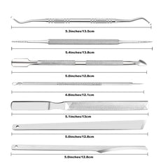 7-Teiliges Set Mit Feilen Und Hebern Für Eingewachsene Zehennägel, Set Aus Edelstahl Zum Entfernen Eingewachsener Zehennägel, Nagelreiniger Für Die Unternagelpflege, Pediküre-Werkzeuge