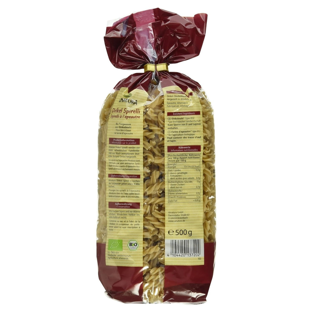 Spireli din spelta organică, 500g (ambalajul poate varia)
