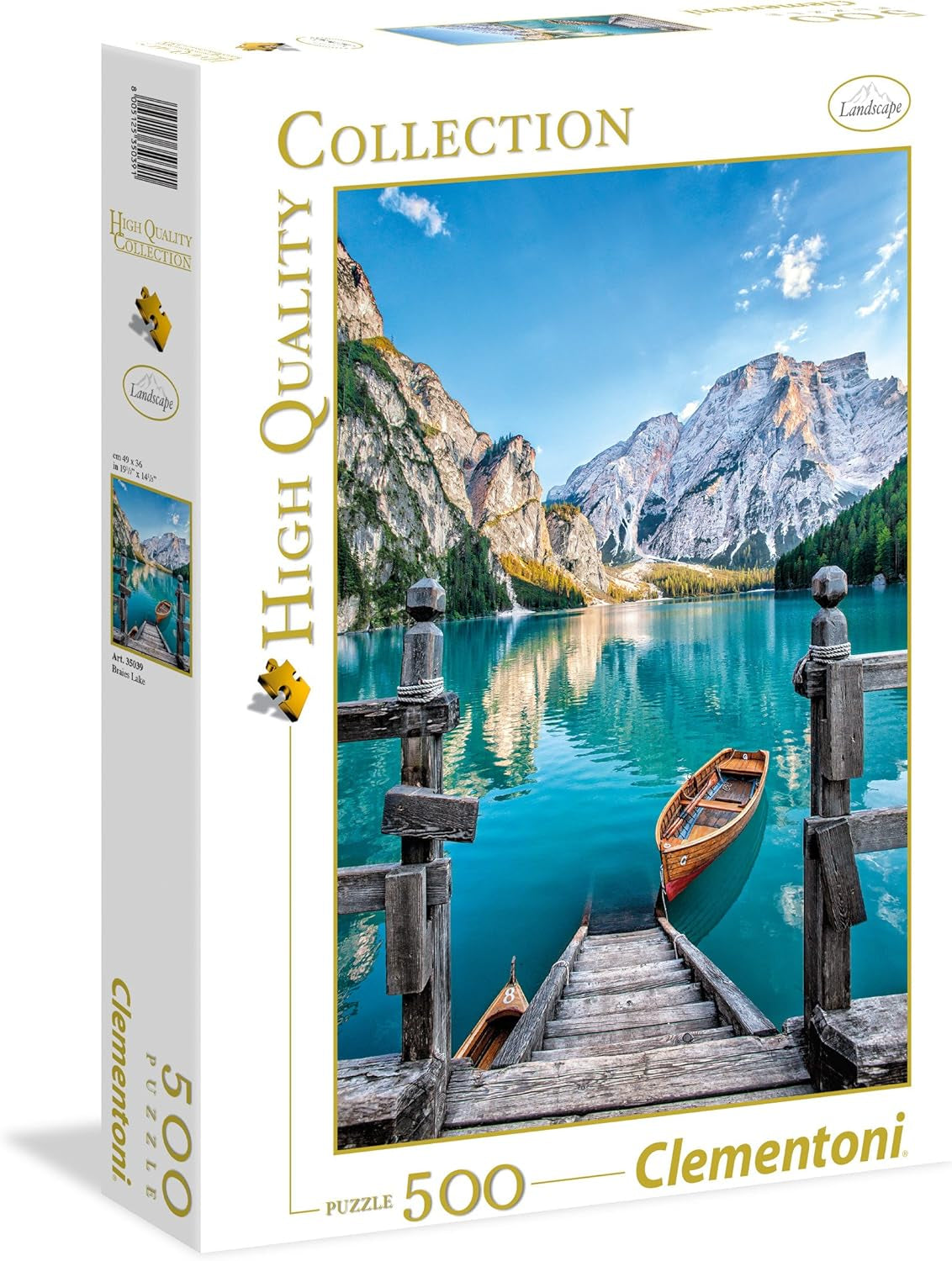 Clementoni 35039 Pragser Wildsee – 500 Teile Puzzle ab 9 Jahren Buntes Puzzle für Erwachsene mit kräftigen Farben Geschicklichkeitsspiel für die ganze Familie Schöne Geschenkidee Puzzle Naty Shop Standardtitel