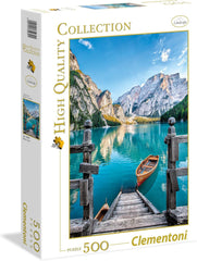 Clementoni 35039 Pragser Wildsee – 500 Teile Puzzle ab 9 Jahren Buntes Puzzle für Erwachsene mit kräftigen Farben Geschicklichkeitsspiel für die ganze Familie Schöne Geschenkidee Puzzle Naty Shop Standardtitel