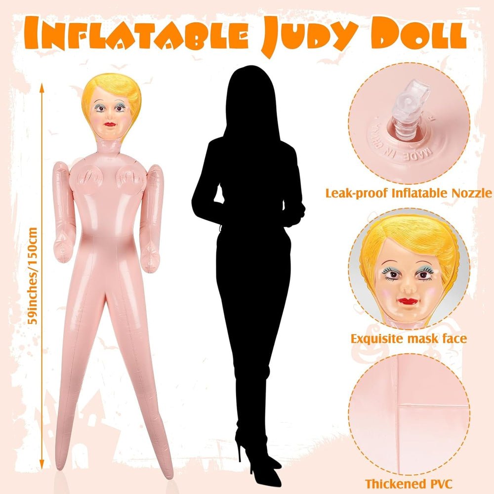 Aufblasbare Puppe, 150 cm, aufblasbares Zubehör für Junggesellenabschied, Dekoration für Halloween-Party, Judy, Puppe