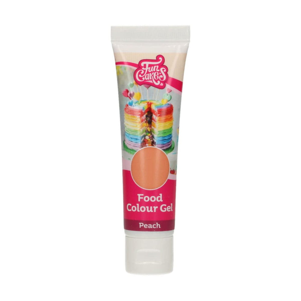 Colorant alimentar Funcakes Gel Piersică: Colorant alimentar foarte concentrat pentru aluat, cremă, fondant și marțipan. Dozare ușoară. Picătură individuală pentru a crea culori vibrante. Halal. 30 g.