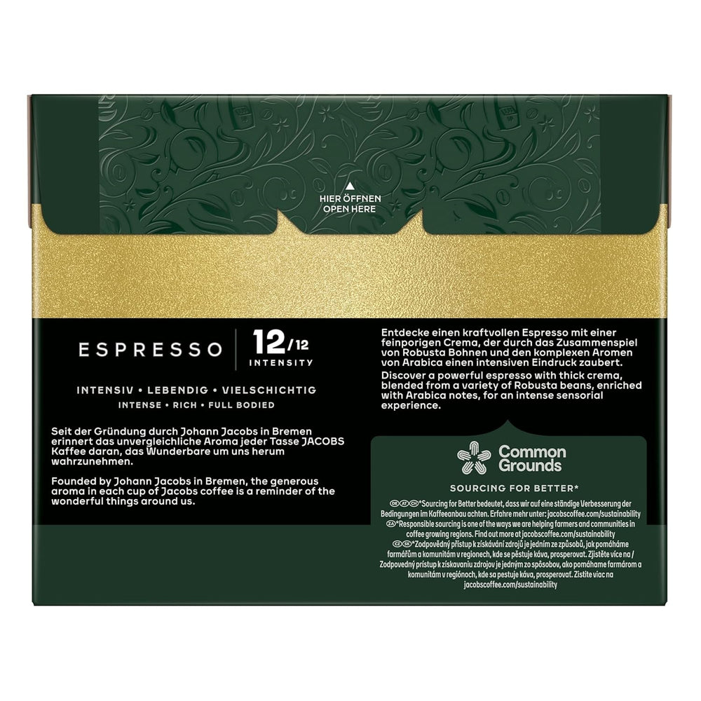 Jacobs Kaffeekapseln Espresso Ristretto, Megapack XXL, Intensität 12/12, 5 x 40 Getränke, Nespresso* kompatible Kaffee Kapseln, 200 Kapseln
