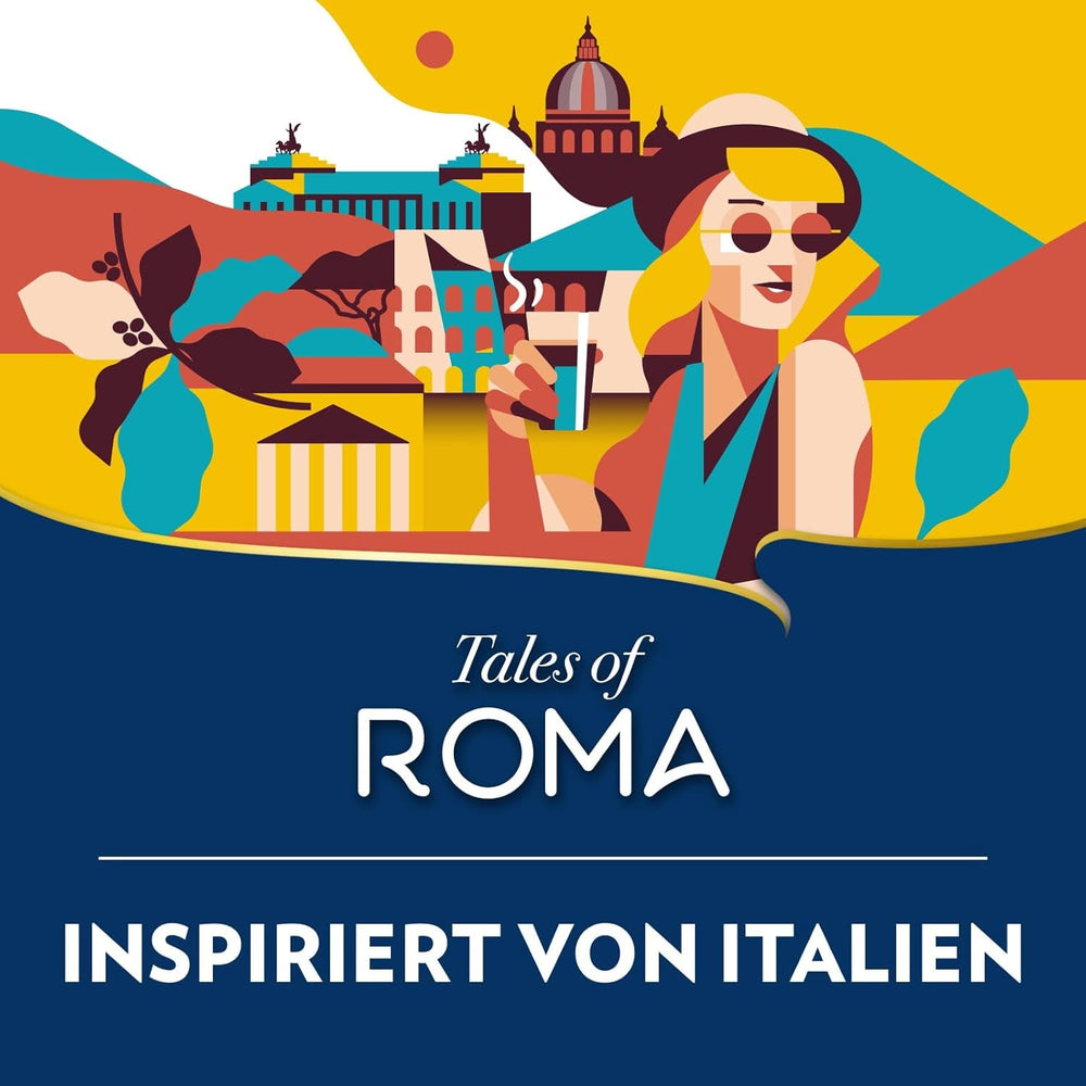 Lavazza, Tales of Roma, Kaffeebohnen, ideal für Espressomaschinen, mit Aromanoten von Haselnuss und dunkler Schokolade, Arabica und Robusta, 250 Gramm Coffee Naty Shop