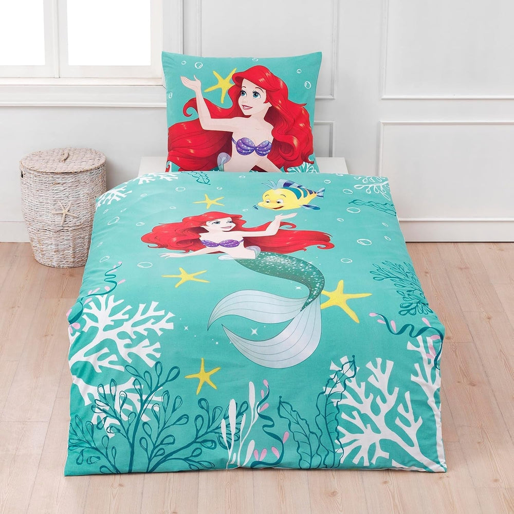 Arielle Meerjungfrau Bettwäsche Bettbezug 135X200 80X80 Baumwolle · Kinderbettwäsche Für Mädchen Disney Prinzessin Mermaid · 2 Teilig Naty Shop