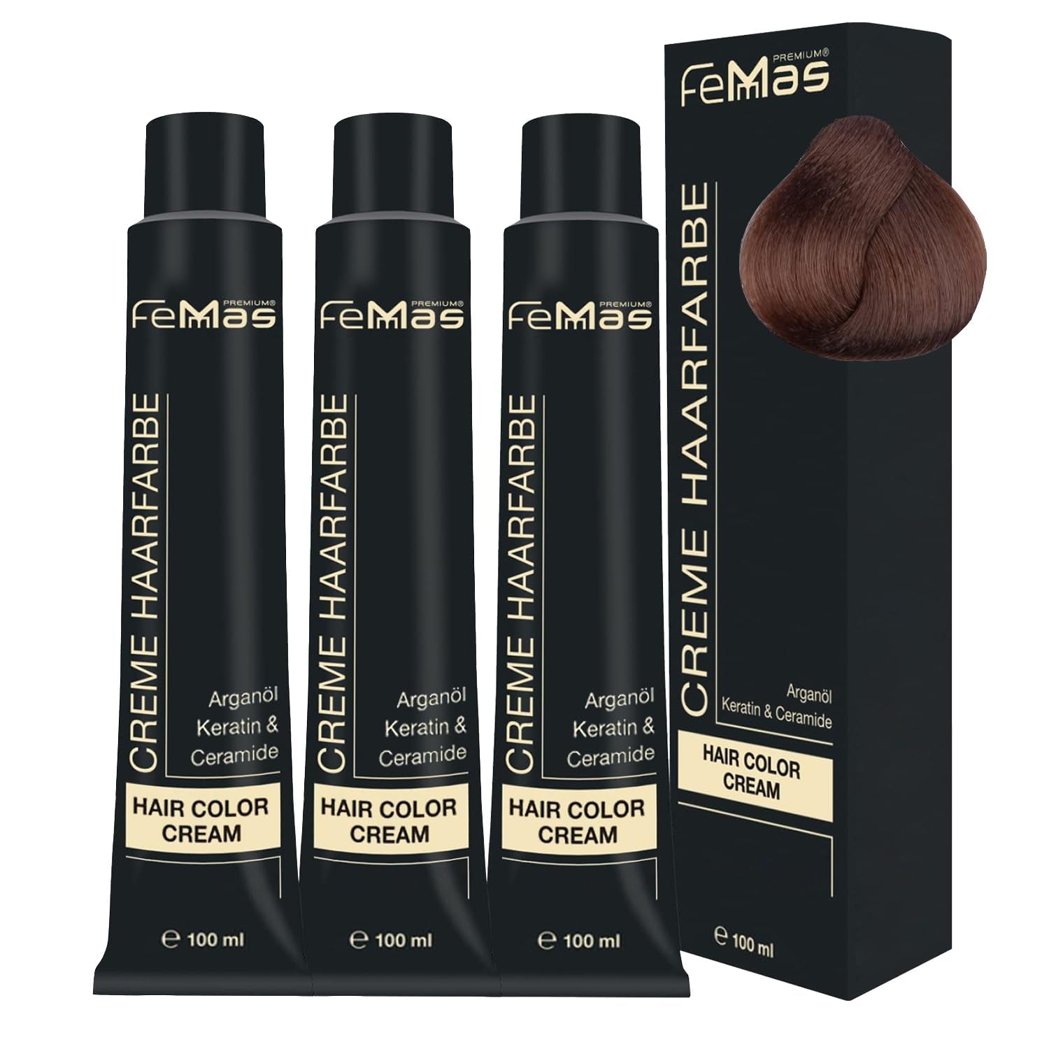 FemMas Hair Colour Pure & Mix Red I Cremă profesională cu ulei de argan, keratină și ceramide I Ca o vopsea de păr permanentă sau nuanță pentru rezultate radiante, de lungă durată I 100 ml
