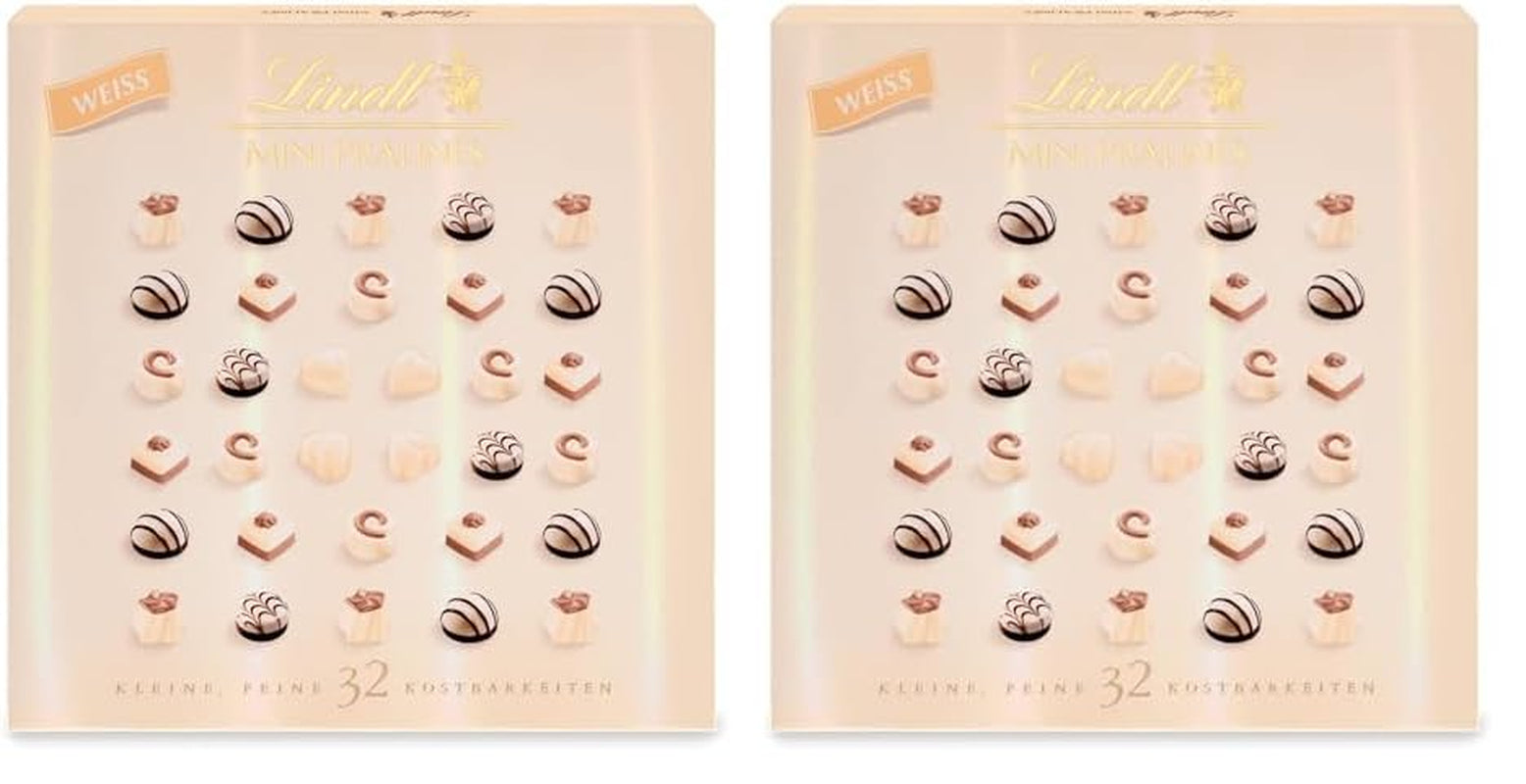 Ciocolată Lindt - Nougat Mini Pralinés, 165 grame, cutie cu 36 de praline Bomboane de Ciocolata Naty Shop 2 x 163 G Ciocolata alba