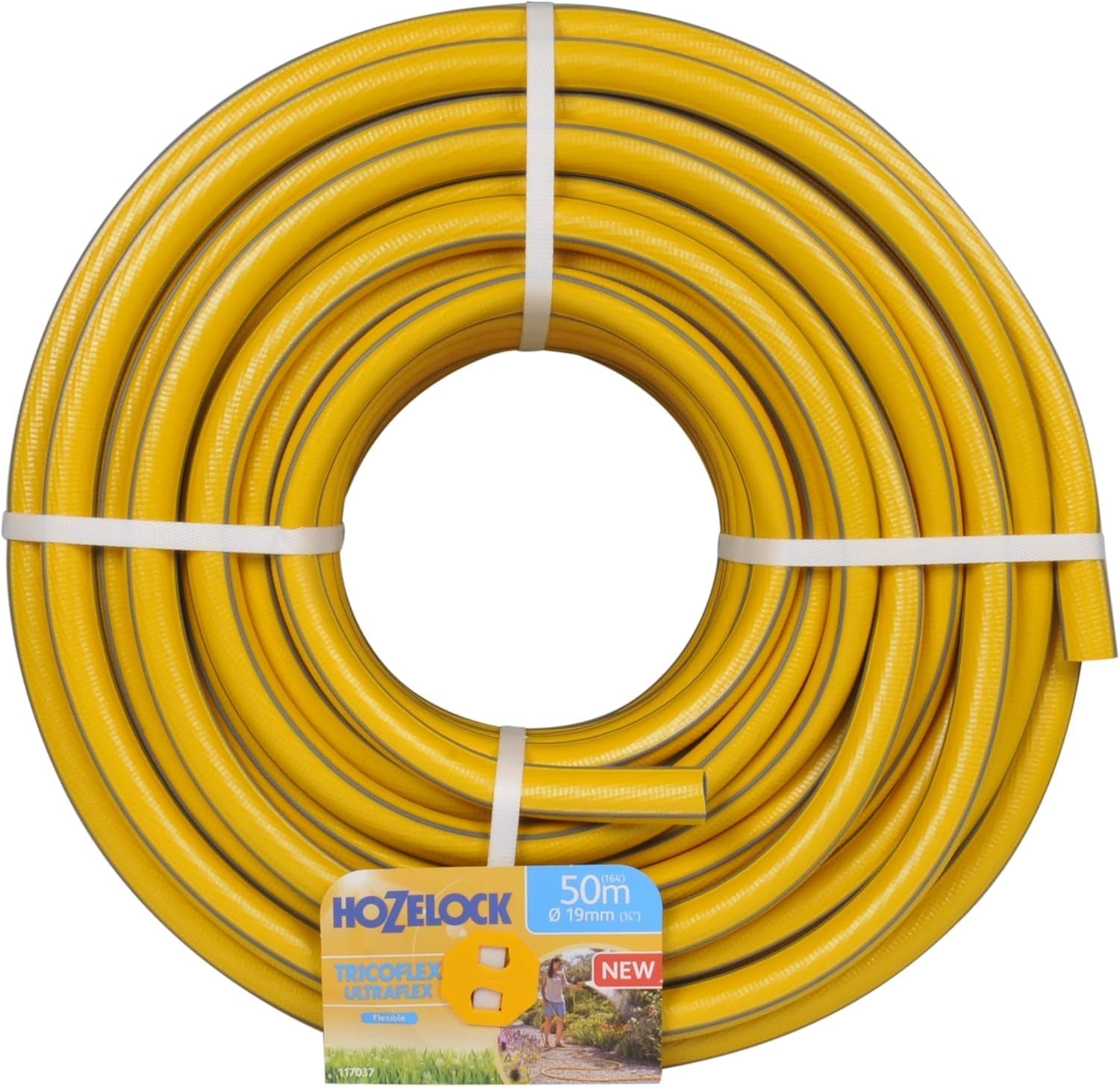 HOZELOCK - Furtun Tricoflex Ultraflex Ø 12,5 mm (1/2") 20 M: Furtun flexibil de grădină, rezistent la intemperii, la răsucire și îndoire, fabricat din 40% PVC reciclat [117002], galben