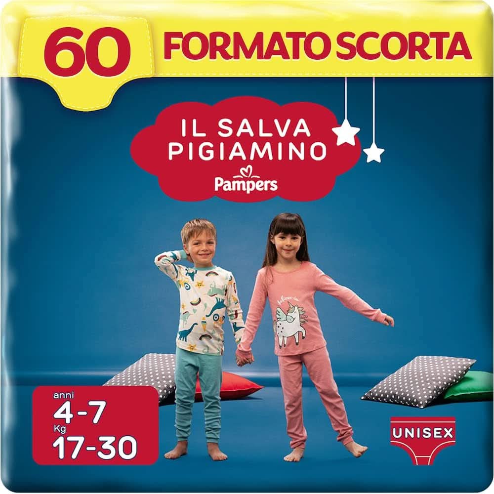 Pampers Il Salvapamino 8-12 Jahre, 54 Windeln, Größe L/XL (27-43 kg) Mutter und Kind Naty Shop 4-7 Jahre, 60 Windeln, Größe S/M (17-30 kg)