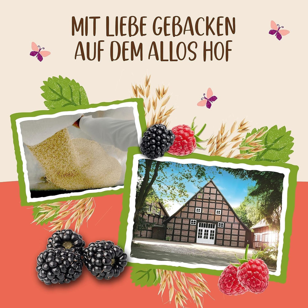 Allos Hof Granola cu fructe de pădure | Muesli organic | Muesli cu fructe de pădure | Muesli crocant | Cereale pentru micul dejun | Pachet de 6 (6 x 300g), 1 bucată (pachet de 6)