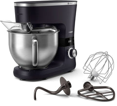 Philips 7000 Series Küchenmaschine – 5,5 Liter, 1000 Watt, 8 Geschwindigkeiten, Proknead Technologie, Rezepte, LED Smart Timer, Knethaken, Schneebesen Und Rührbesen (HR7962/01) Mutter und Kind Naty Shop