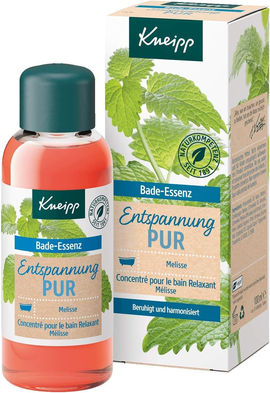 Kneipp Bade, Badeöl mit natürlichem ätherischem Öl der indischen Melisse und Zitronenmelissenextrakt, 100 ml Naty Shop