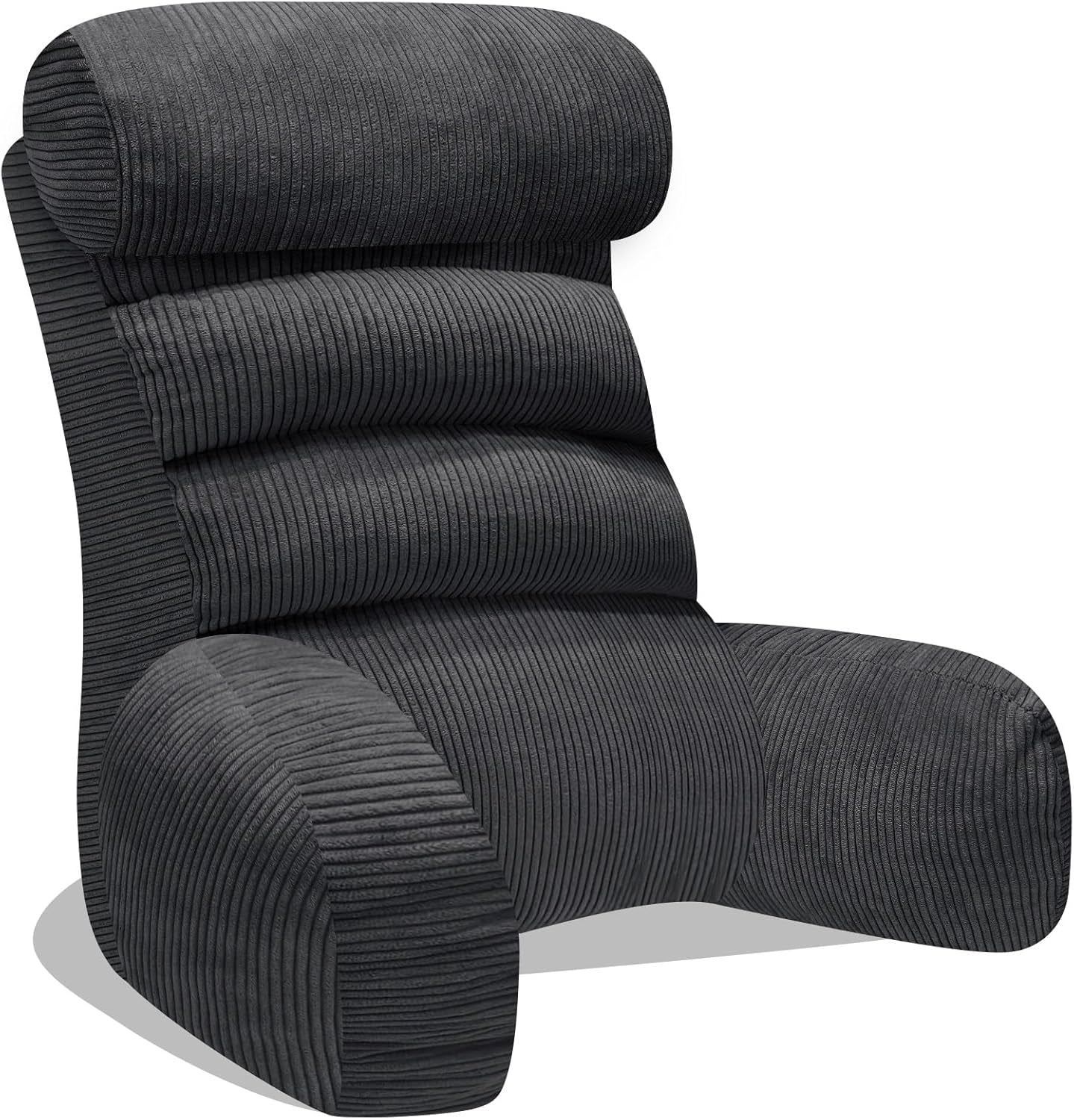 Pernă de citit pentru pat și canapea, pernă de spate pentru pat, pernă de citit cu spătar pentru adulți, confortabilă pentru a sta, a citi și a viziona televizorul pe podea sau pe canapea (Gri închis, 65 * 30cm)