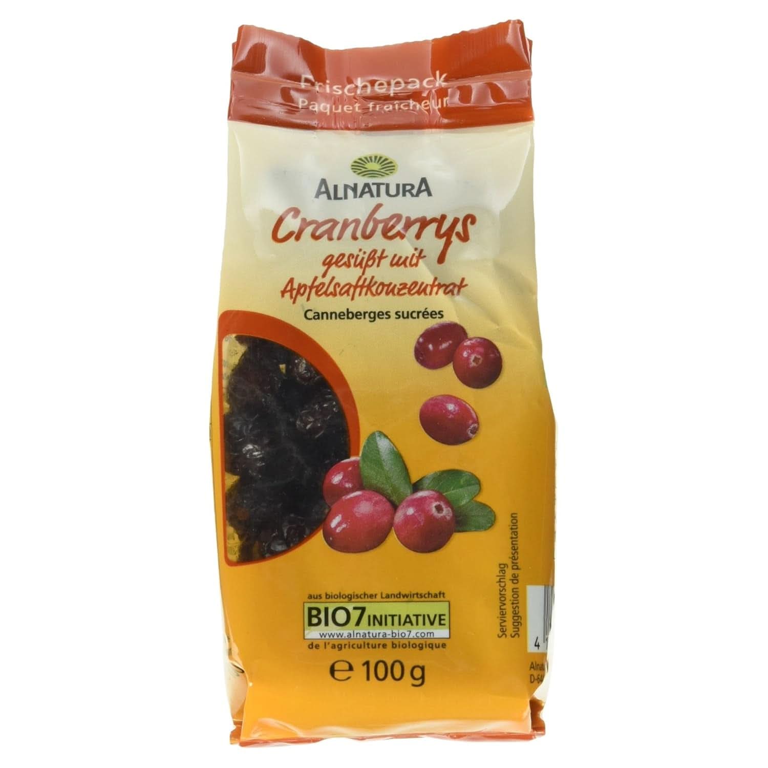 Merișoare organice, 100 grame Produse deshidratate Naty Shop