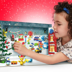 MEGA Pokémon Adventkalendar, Ferienkalender mit 202 Teilen, 2 posierbaren Figuren und Zubehör, für Kinder, GYG99