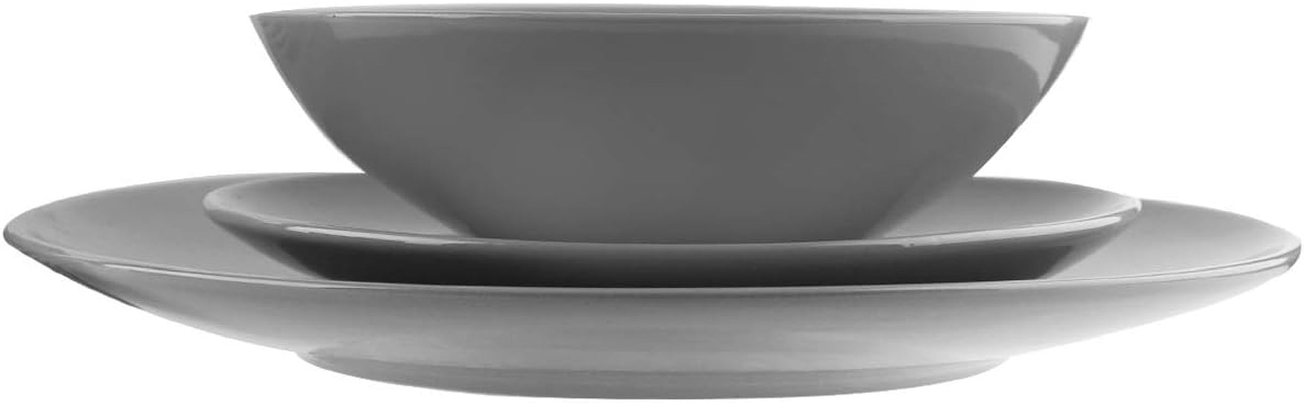 Geschirrservice Aus Steingut, 18-Teilig, Rauchiges Grau, Service Für 6 Personen Seturi vesela masa Naty Shop