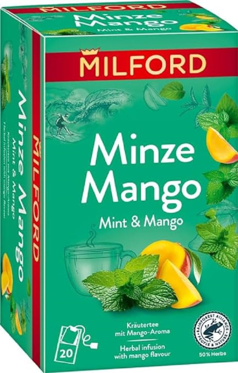 MILFORD Căpșuni și vanilie | Ceai de fructe cu aromă de căpșuni și vanilie | 20 pliculețe