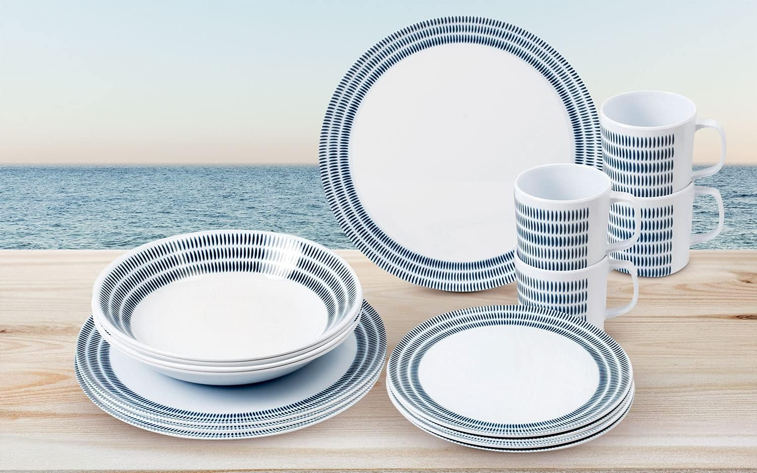 0830160n.c6t vase, 16 părți, albastre, 4 părți Seturi vesela masa Naty Shop