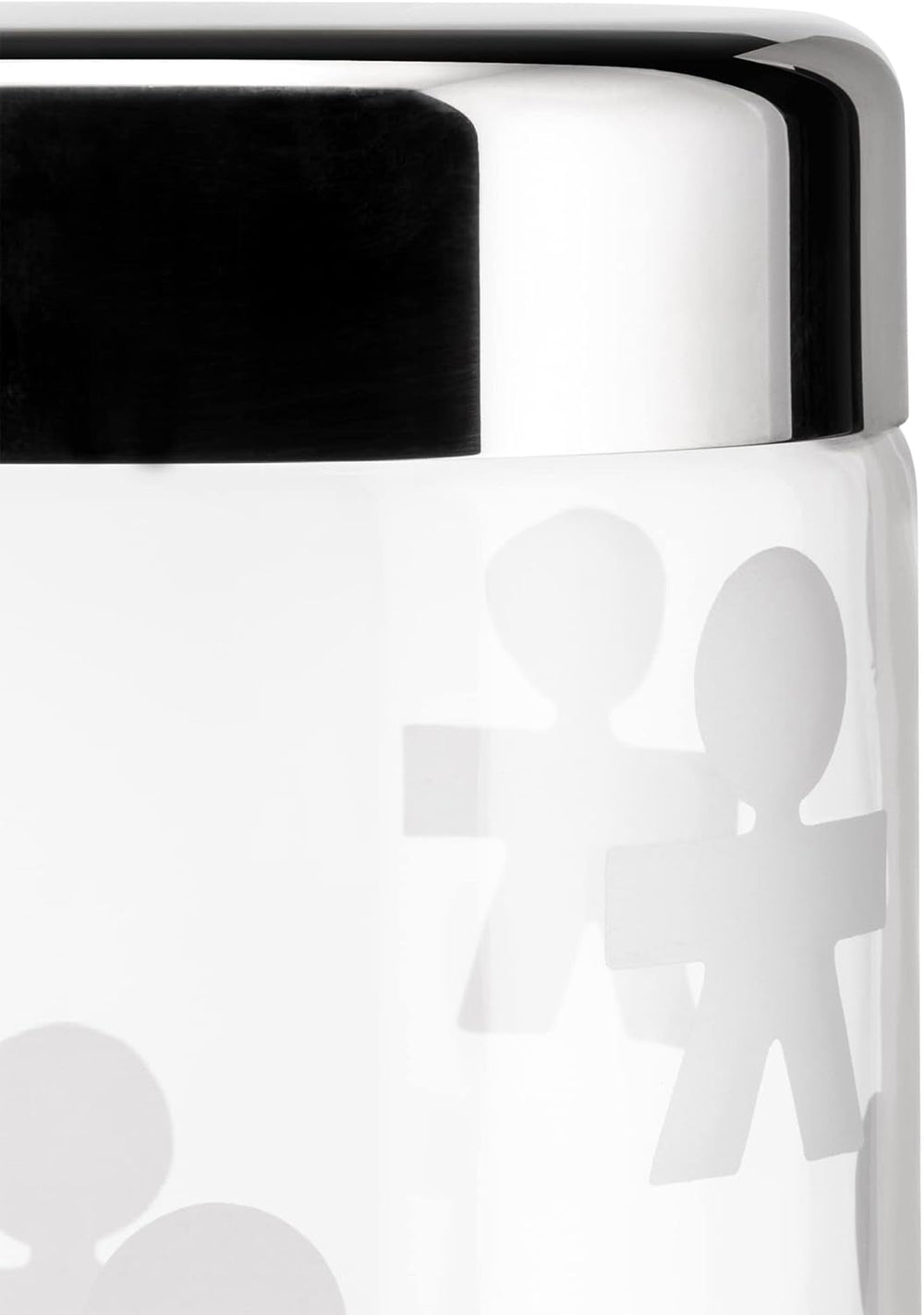 Alessi AKK37 GIROTONDO Borcan de bucătărie din sticlă cu amprentă și capac sigilat din oțel inoxidabil, L 21.6cm, H 10.5cm Cutii depozitare alimente Naty Shop