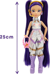 K-POP Idol Puppe Mina Modepuppen K-Pop Starlight-Stil, lila Haare mit Zöpfen. 3 Accessoires zum Kreieren von Outfits Kinder ab 3 Jahren
