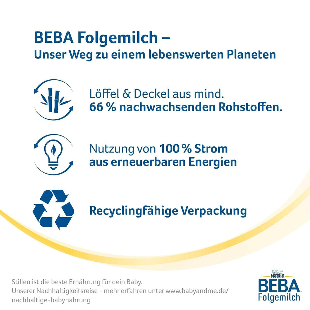 Nestle BEBA 2 Folgemilchpulver nach 6 Monaten, mit Komplex 5 HMO, nur Laktose, ohne Palmöl, 3er Pack (3 X 800G) Mutter und Kind Naty Shop