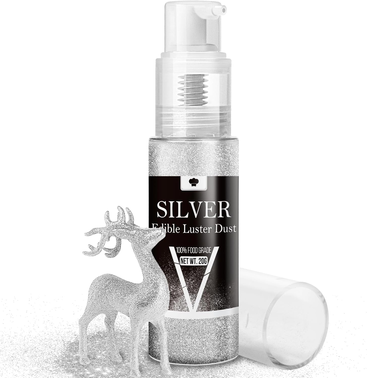 Set spray cu sclipici comestibil - 20 g praf de sclipici alimentar iridescent pentru băuturi, șampanie, prăjituri - colorant alimentar metalic comestibil pentru cocktailuri, vin, lichior, copt, prăjituri