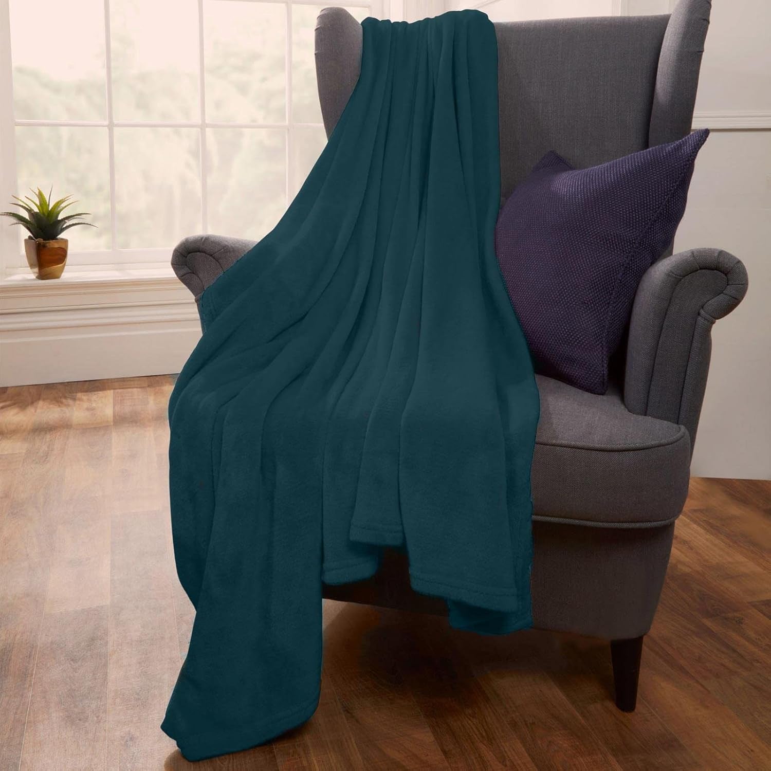 Cuvertură de pat Brentford's Ultra Soft Fleece, Silver Grey, Large Double - 150 X 200Cm Paturi si Cuverturi Besuche den Brentfords-Store Albastru verde 120 X 150 Cm