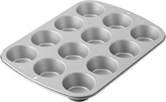 Wilton 03-3118 Cupcake-/Muffin-Backform, Rezept rechts, Antihaft, 12 Vertiefungen, Grau Formen und Backbleche Naty Shop