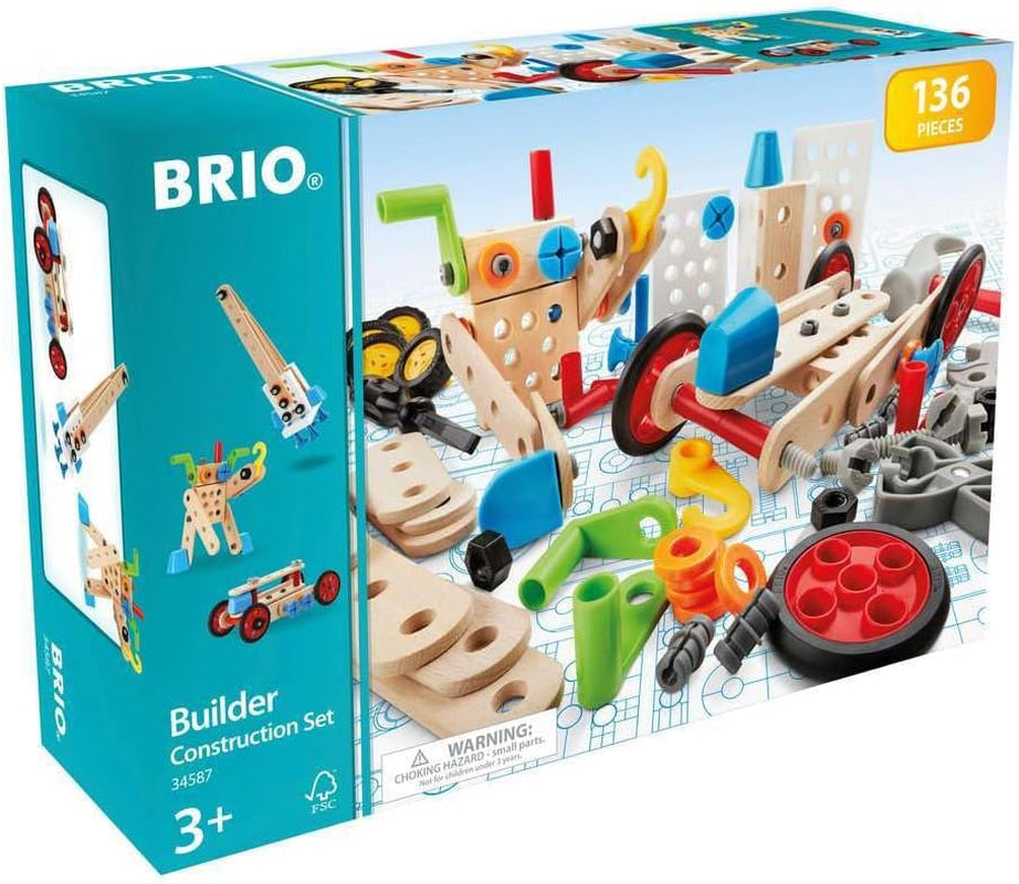 BRIO Builder 34587 Box 136 TLG. - Das kreative Konstruktionsspielzeug aus Schweden - Der ideale Einstieg in die Welt des Bauens und Bastelns - Für Kinder ab 3 Jahren