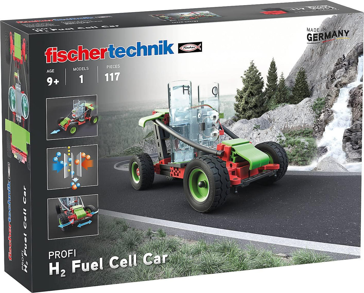 fischertechnik 559880 Profi H2 Fuel Cell Car – Bausatz für Kinder ab 9 Jahren, wasserstoffbetriebenes Fahrzeug zum Zusammenbauen, inkl. Motor & Brennstoffzelle, Schwarz